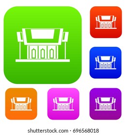 Thailand Temple set icon in different colors isolated vector illustration. Premium collection