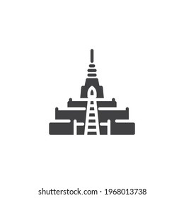 Thailand temple vector icon. filled flat sign for mobile concept and web design. Buddhist temple glyph icon. Symbol, logo illustration. Vector graphics