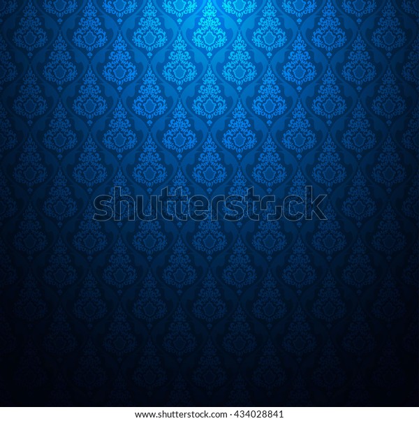 Thailand Thai Dark Blue Background Pattern Stock Vector Royalty Free