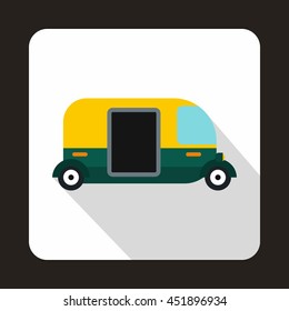 Thailand three wheel native taxi icon in flat style on a white background