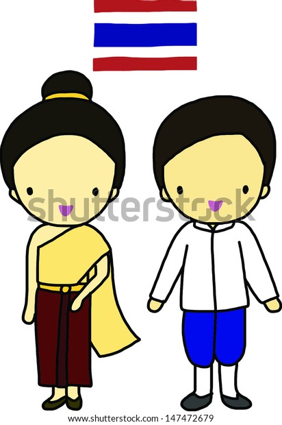 Thailand Traditional Costume Stock Vector (Royalty Free) 147472679