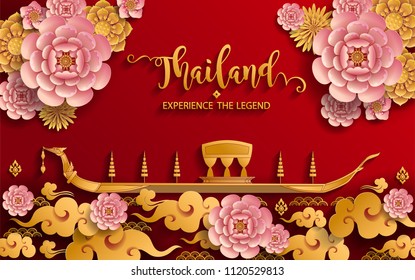
Thailand travel concept The Most Beautiful Places To Visit In Thailand in flat style.