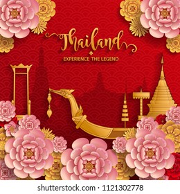Thailand travel concept The Most Beautiful Places To Visit In Thailand in flat style.