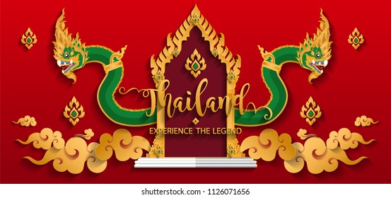 Thailand travel concept The Most Beautiful Places To Visit In Thailand in flat style.
