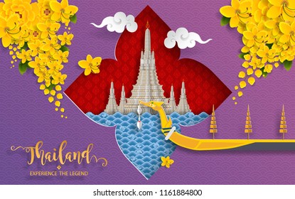 Thailand travel concept The Most Beautiful Places To Visit In Thailand in flat style. Thailand travel concept The Most Beautiful Places To Visit In Thailand in flat style.