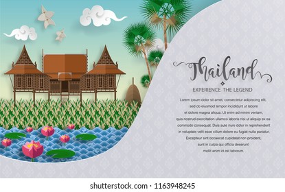 Thailand travel concept The Most Beautiful Places To Visit In Thailand in flat style.