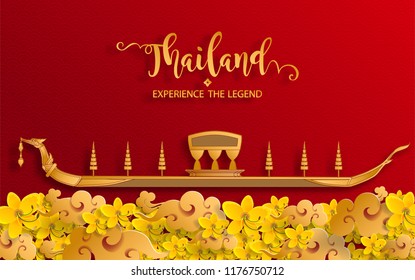 Thailand travel concept The Most Beautiful Places To Visit In Thailand in flat style.