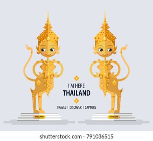 Thailand travel concept The Most Beautiful Places To Visit In Thailand in flat style.