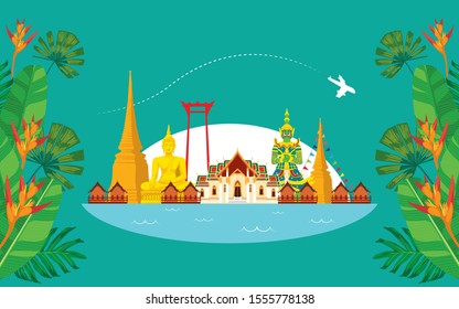 Thailand travel concept in vector illustration