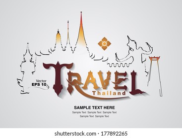 Thailand travel design, vector illustration