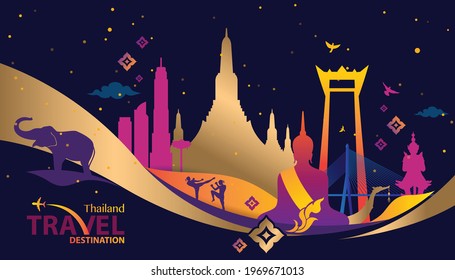 Thailand travel destination vector illustration