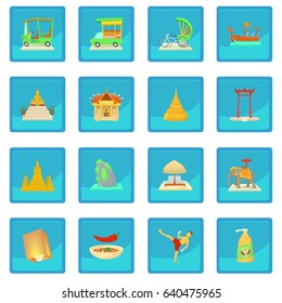 Thailand travel icon blue app for any design vector illustration