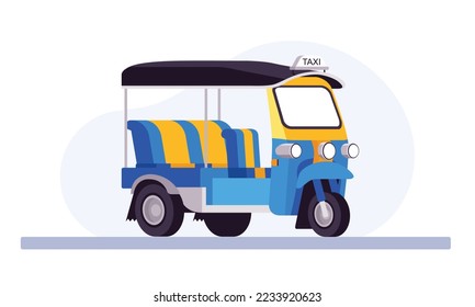 Thailand tuk tuk car vector illustration