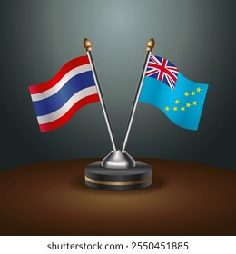 A tabela Thailand e Tuvalu sinalizam a relação com o plano de fundo do gradiente. Ilustração de vetor