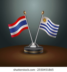 La tabla de Tailandia y Uruguay marca la relación con el fondo de gradiente. Ilustración vectorial