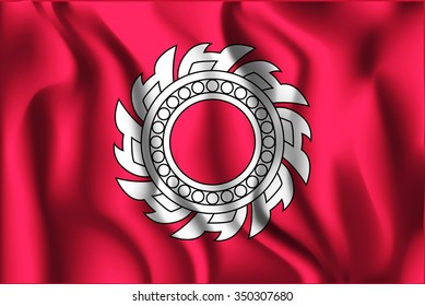 Thailand Variant Flag. Rectangular Shape Icon with Wavy Effect