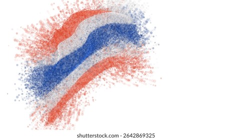 Tailandia, bandera del Vector 3d con un chapoteo de los puntos de la pintura, explosión de los puntos coloreados