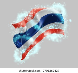 Tailândia, vetor 3d bandeira em turbilhão de radiância mágica