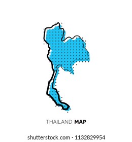 Thailand vector country map. Map outline with dots.