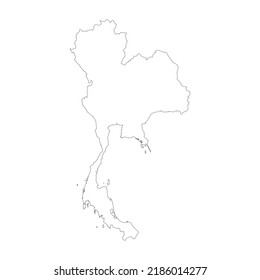 Thailand vector country map outline