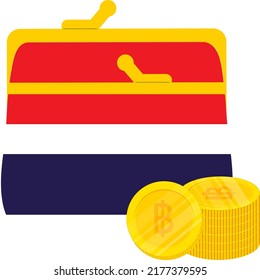 bandera de tailandia dibujada a mano, baht tailandés