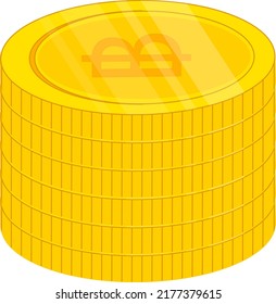 thailand  vector hand drawn flag, Thai baht