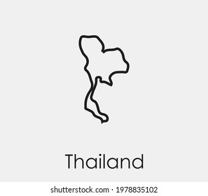 Thailand vector icon. Editable stroke. Symbol in Line Art Style for Design, Presentation, Website or Apps Elements, Logo. Pixel vector graphics - Vector