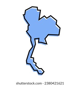 Thailand vector map on white background.