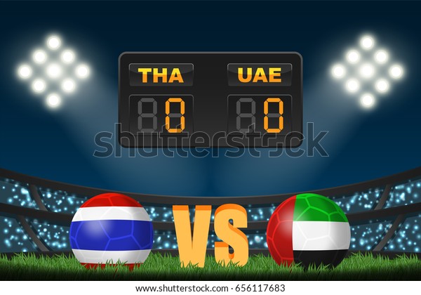 Thailand Vs United Arab Emirates Soccer Stock Vector Royalty Free 656117683