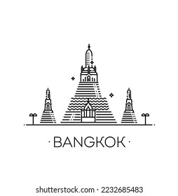 Thailand and Wat Arun landmark in Bangkok