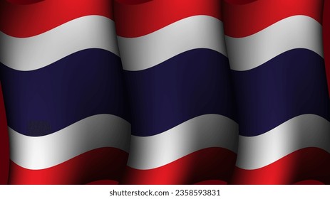 thailand waving flag background design vector illustration suitable for poster design about holiday, feast day and national independence day on thailand