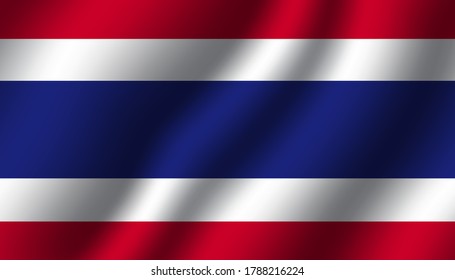 thailand wavy flag vector illustration. textile fabric close up mode