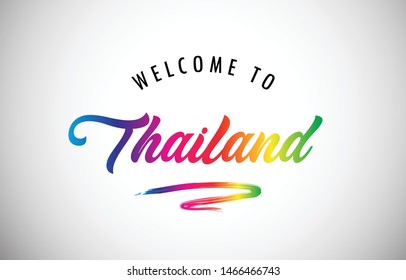 Thailand Welcome To Message In Beautiful Colored Modern Gradients Vector Illustration.