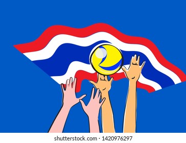 Thailand woman volleyball in  Pre Olympic Games Women