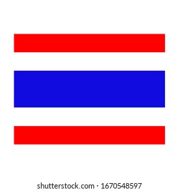 ThailandNational flag with white background.