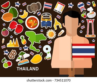 Thailands concept background .Flat icons