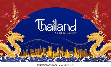 Thailand's vibrant culture and traditions theme design template