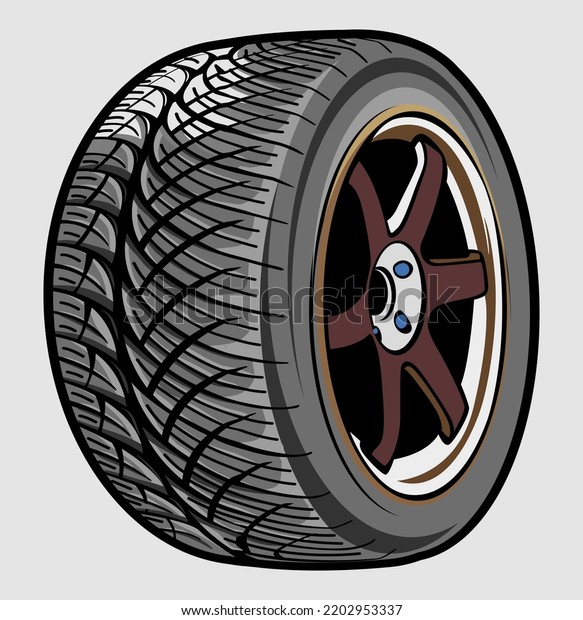 Thailook Brown Color Racing Car Tire Stock Vector (Royalty Free ...