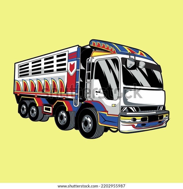 Thailook White Canter Truck Design Drawing Stock Vector (Royalty Free ...