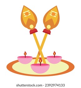 decoración de thaipusam y vectores de velas aislados