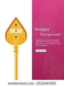 Diseño de Thaipusam con Vel Murugan (Lord Murugan Spear) y plumas de pavo real