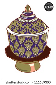 Thai's design of bowl isolated, Vector, Thailand