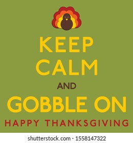 Thaksgiving Keep Calm card in vector format.