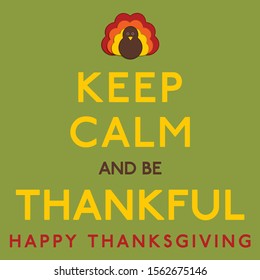 Thaksgiving Keep Calm card in vector format.