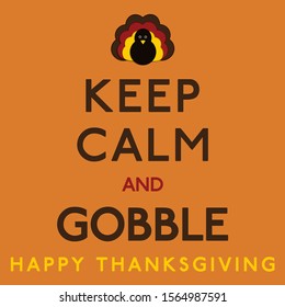 Thaksgiving Keep Calm card in vector format.