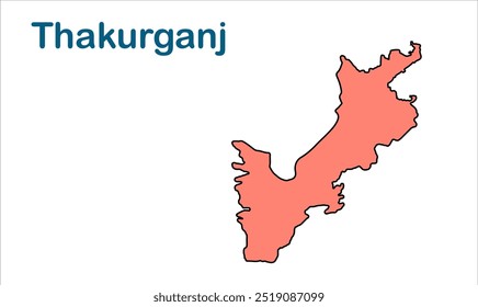 Mapa da subdivisão de Thakurganj, Distrito de Kishanganj, Estado de Bihar, República da Índia, Governo de Bihar, Território indiano, Índia Oriental, política, aldeia, turismo