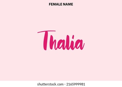 Thalia Female Name Cursive Calligraphic Text