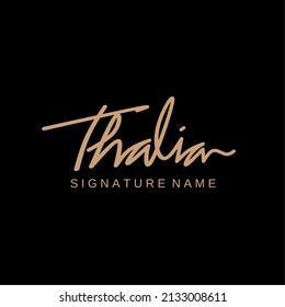 Thalia text calligraphy handwritten signature name