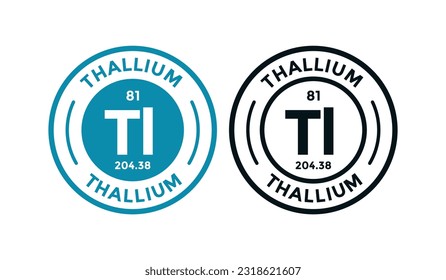 THALLIUM logo badge design. this is chemical element of periodic table symbol. Suitable for business, technology, molecule, atomic symbol 