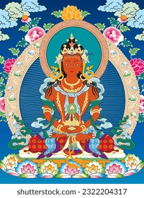 thangka,buddha art painting, buddhist art, buddha.